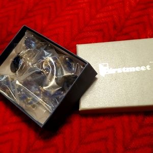 Necklace set; beautiful royal blue with silver backing.